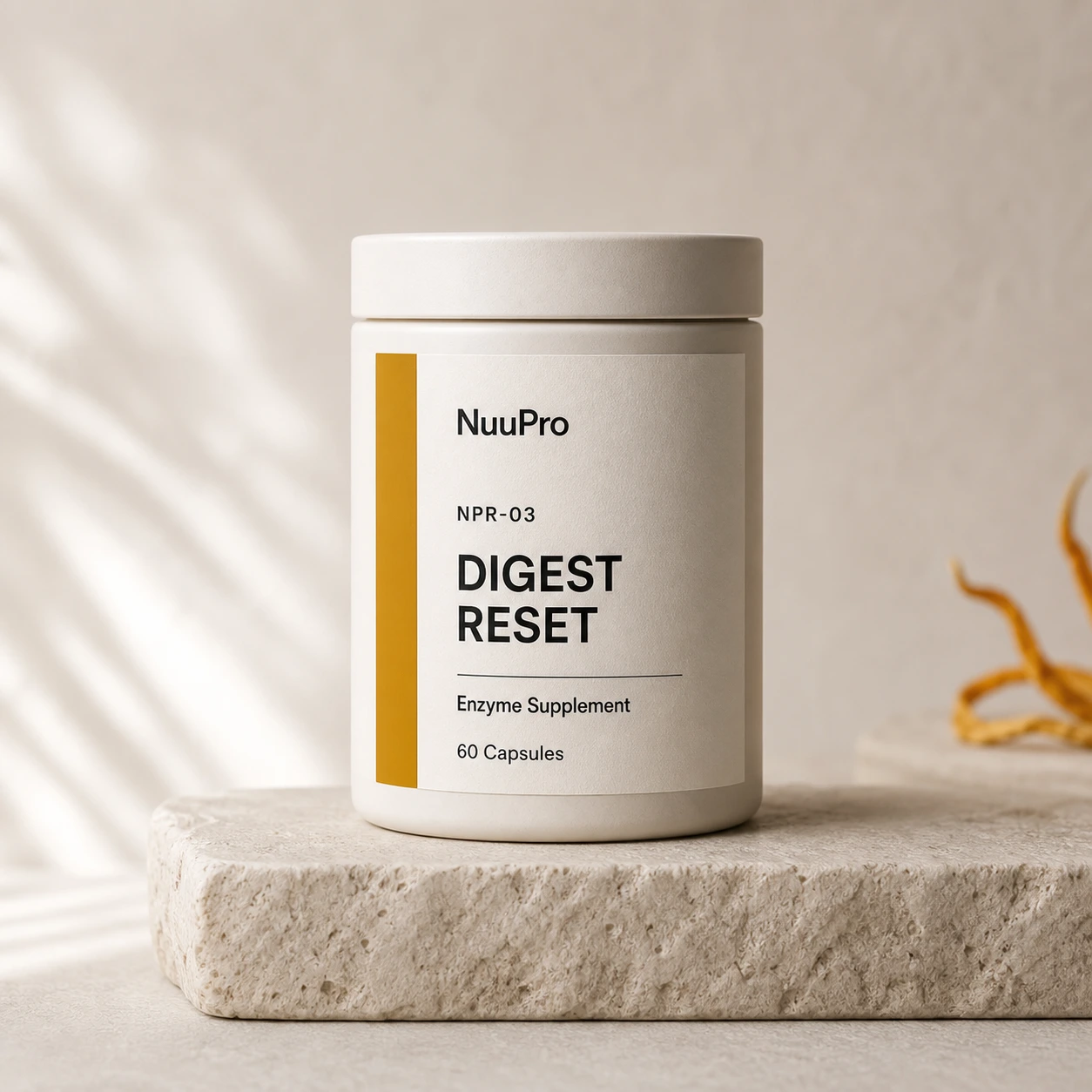 Front packshot of NuuPro Digest Reset capsules, NPR-03.