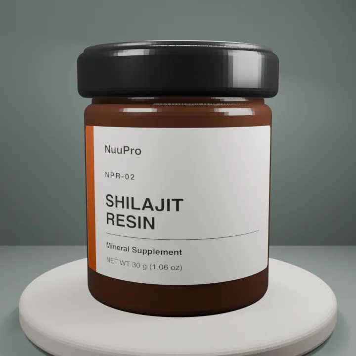 NuuPro Shilajit Resin jar shown from the front. Drag to rotate.